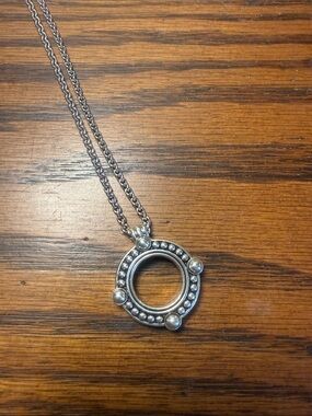Brighton Sterling Silver Circular Beaded Pendant Necklace - Silver